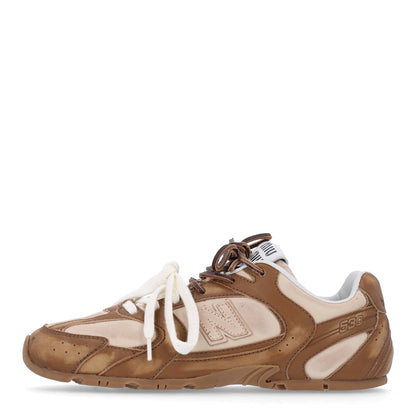 Miu Miu X NEW BALANCE Calfskin 530 SL Sneakers 37 Cinnamon Travertine Gray 1 of 10