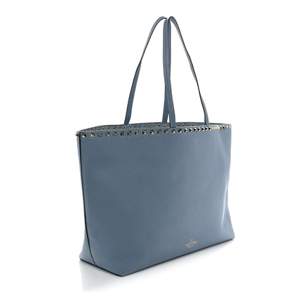 Valentino Garavani Grained Calfskin Rockstud Shoulder Tote Niagara 3 of 9