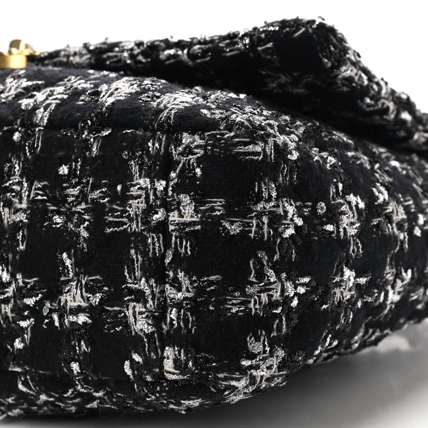 Chanel Tweed Quilted Maxi Chanel 19 Flap Black Silver Ecru 9 of 11