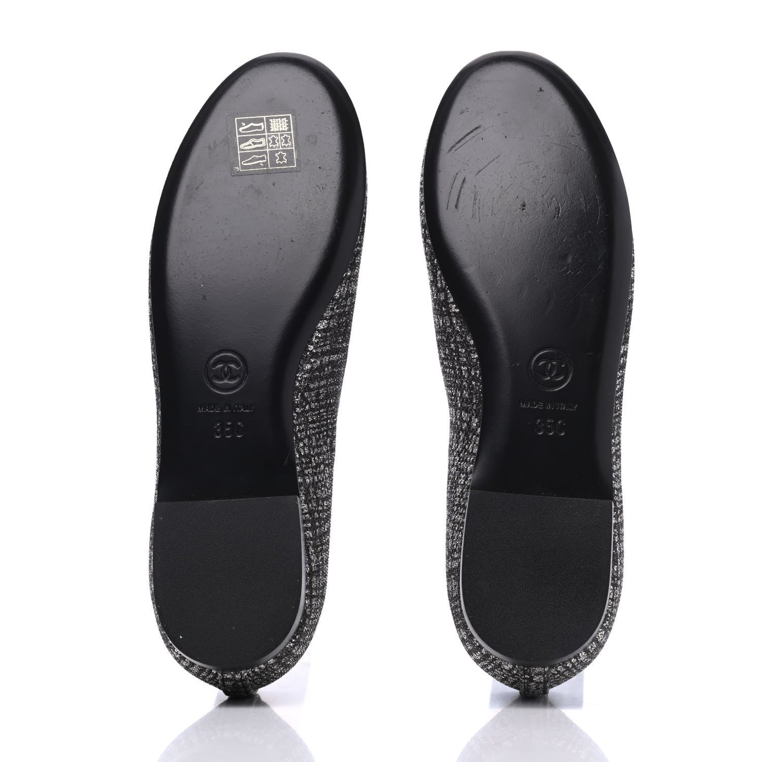 Chanel Fantasy Tweed CC Mocassin Loafers 35 Silver 5 of 13