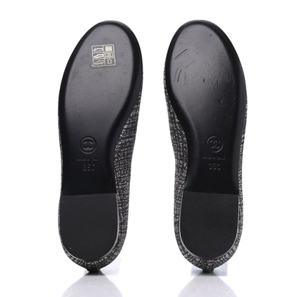 Chanel Fantasy Tweed CC Mocassin Loafers 35 Silver 5 of 13