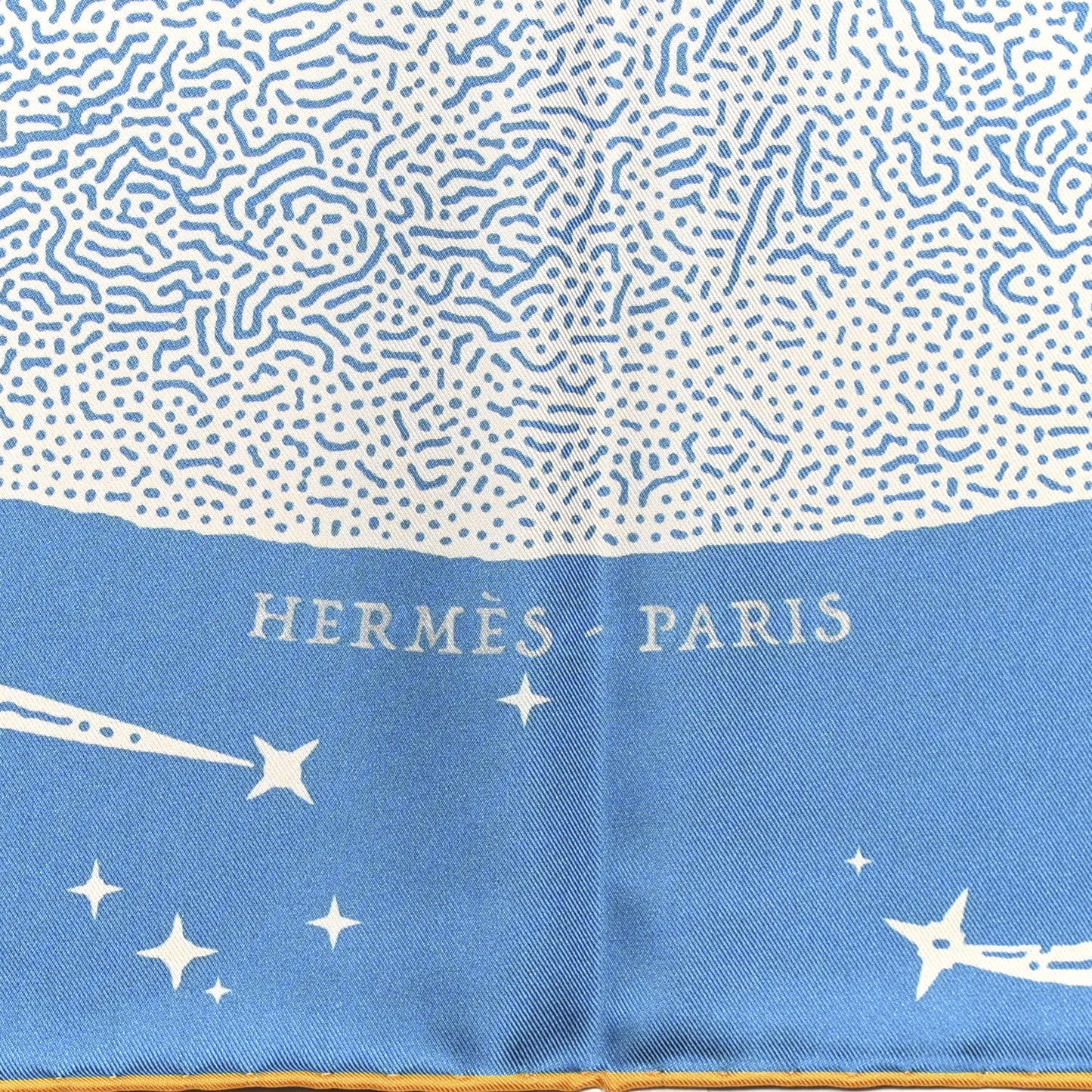 Silk Clair De Lune Double Face Scarf 90 Black Jaune D'Or Bleu