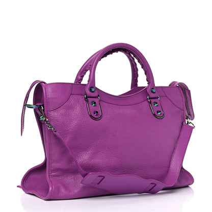 Balenciaga Chevre Iridescent Metallic Edge Hardware City Purple 3 of 4