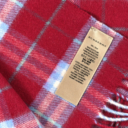 Burberry Cashmere Vintage Check Scarf Damson Pink 3 of 3