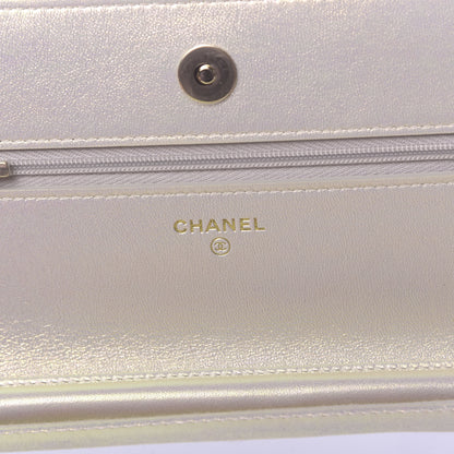 Chanel Iridescent Lambskin Quilted Wallet On Chain WOC Ivory 6 of 12