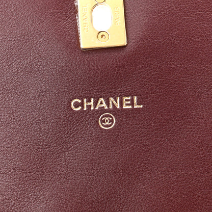 Chanel Calfskin Quilted Coco Mail Clutch With Chain Burgundy 8 of 12