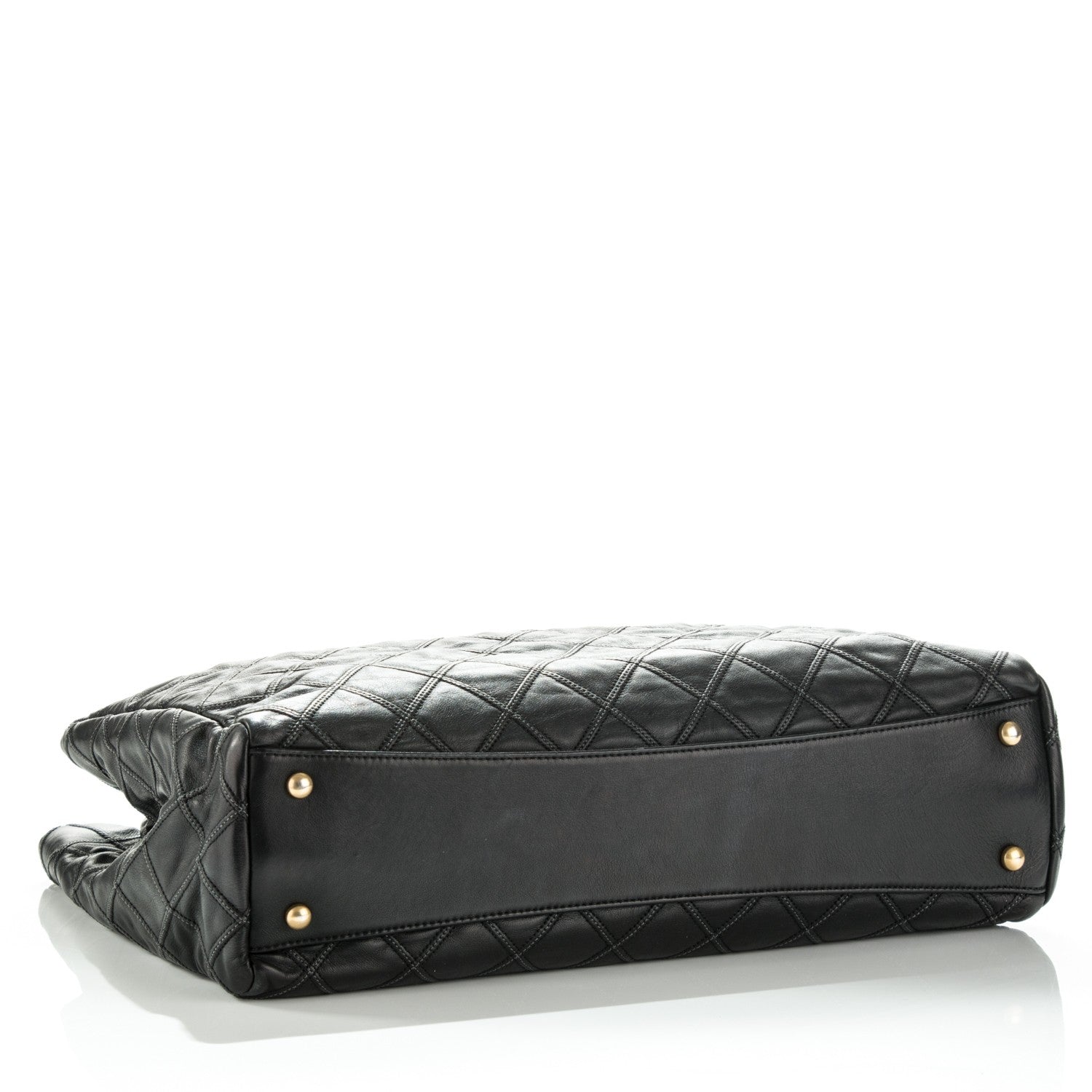 Chanel Calfskin Stitched Thin City Tote Black 4 of 7