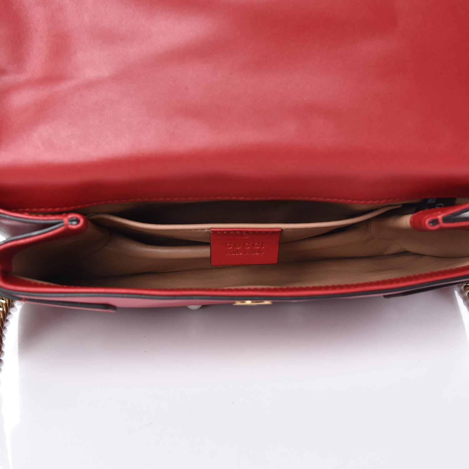 Gucci Nappa Pearl Studded Mini Queen Margaret Broadway Shoulder Bag Hibiscus Red 7 of 11
