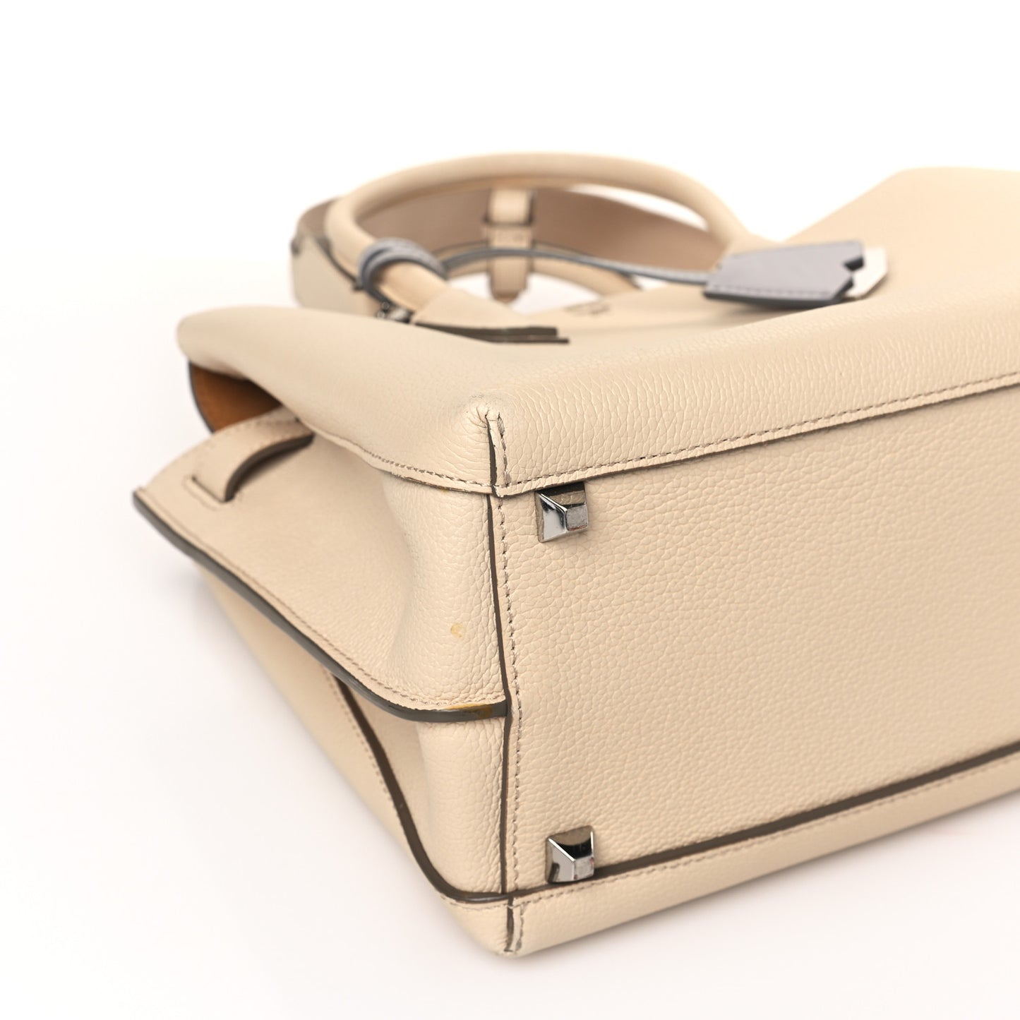 Grained Calfskin Medium Milla Tote Natural