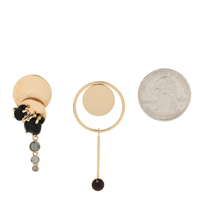 Christian Dior Crystal Circle Drop Earrings Gold 2 of 5