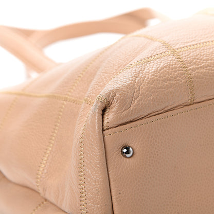 Chanel Caviar Square Stitched Tote Beige 11 of 17