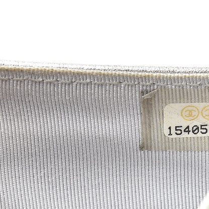 Chanel Metallic Lambskin Quilted Zipped Pocket Wallet Silver 9 of 21