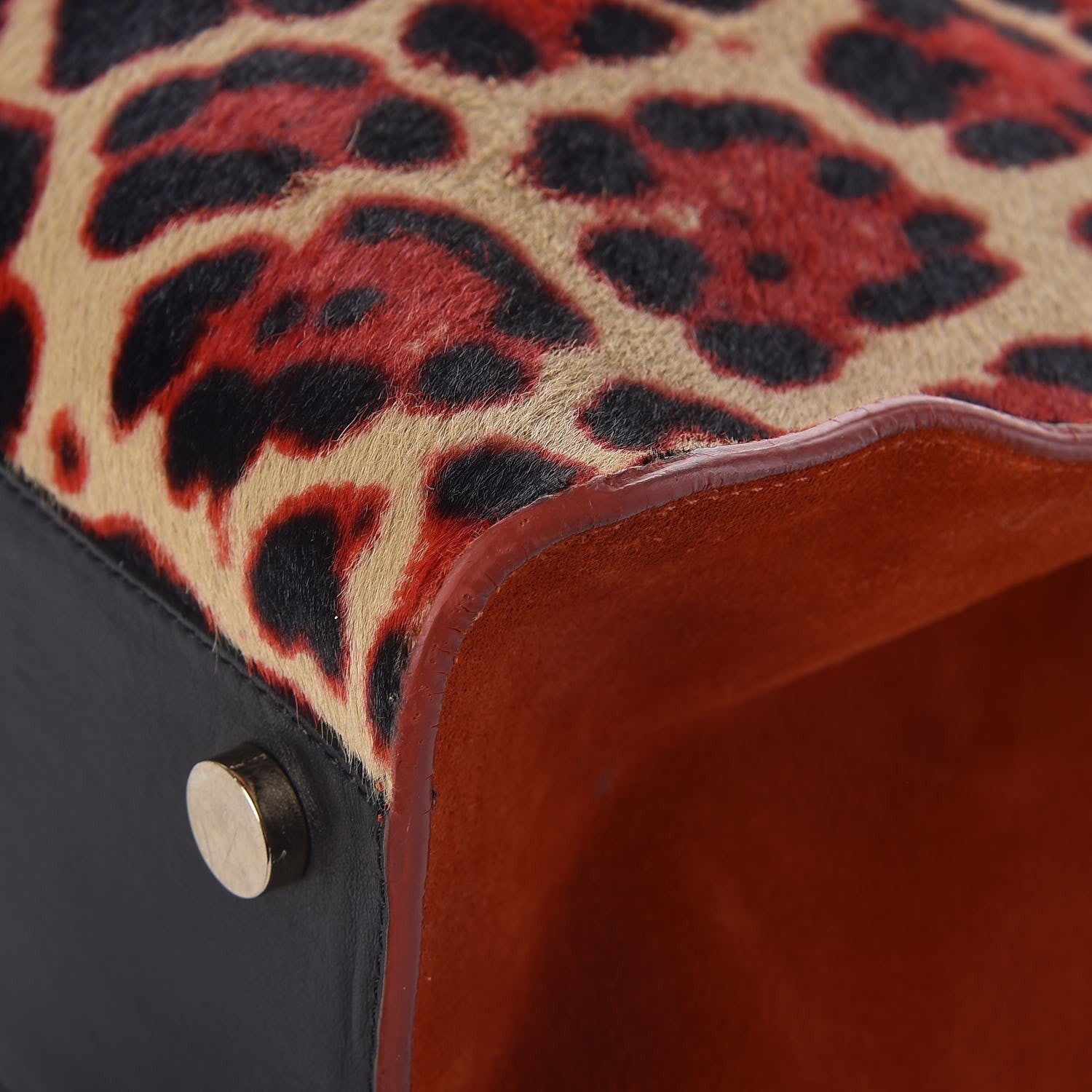 Jimmy Choo Calf Hair Leopard Rosabel Satchel Red 12 of 15