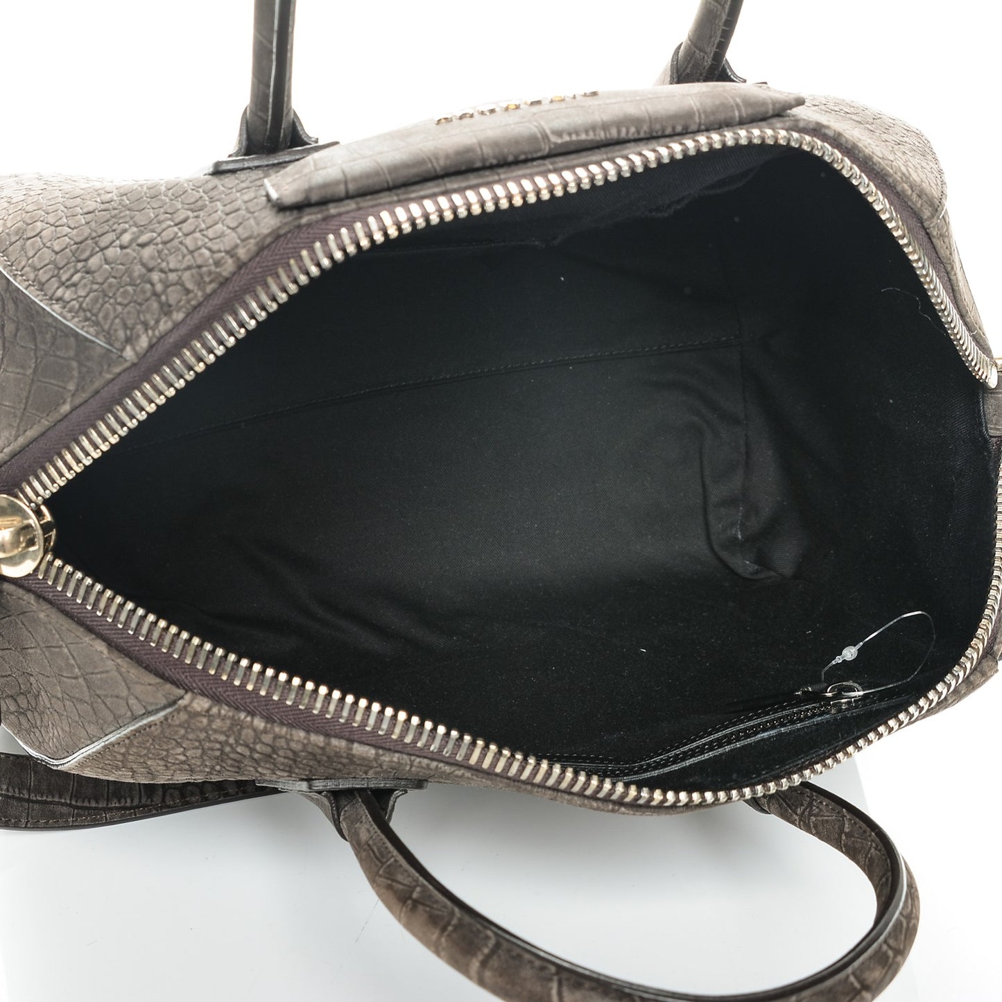 Nubuck Crocodile Embossed Medium Antigona Brown