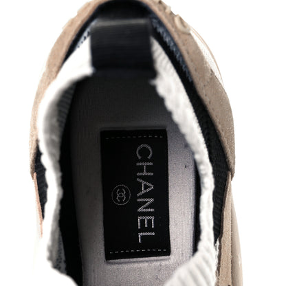 Chanel Mesh Suede Fabric Womens CC Sneakers 40 White Ivory Light Beige 16 of 20