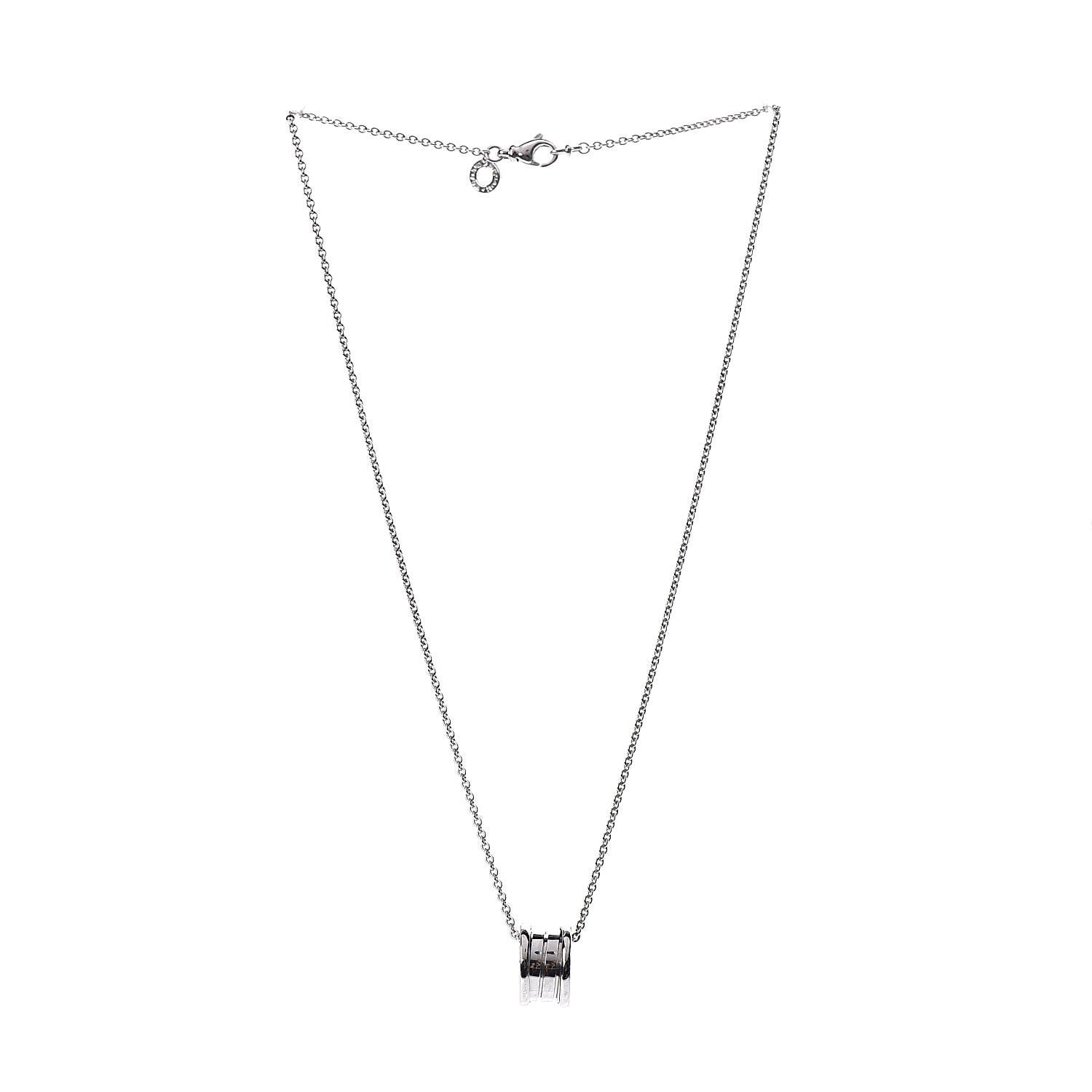 Bulgari 18K White Gold B.Zero1 Pendant Necklace 3 of 7