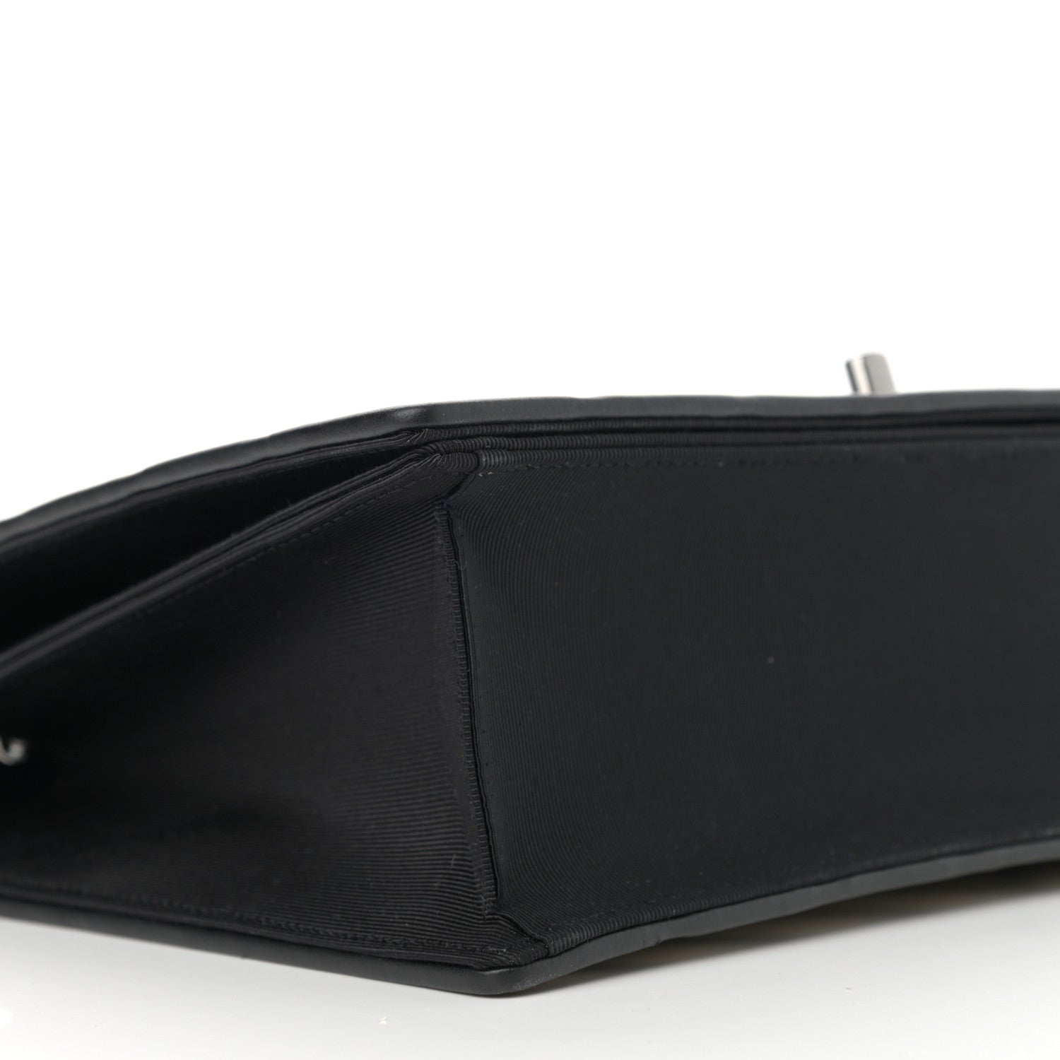 Chanel Grosgrain Chevron Quilted Couture Flap Black Gold 9 of 11