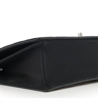 Chanel Grosgrain Chevron Quilted Couture Flap Black Gold 9 of 11