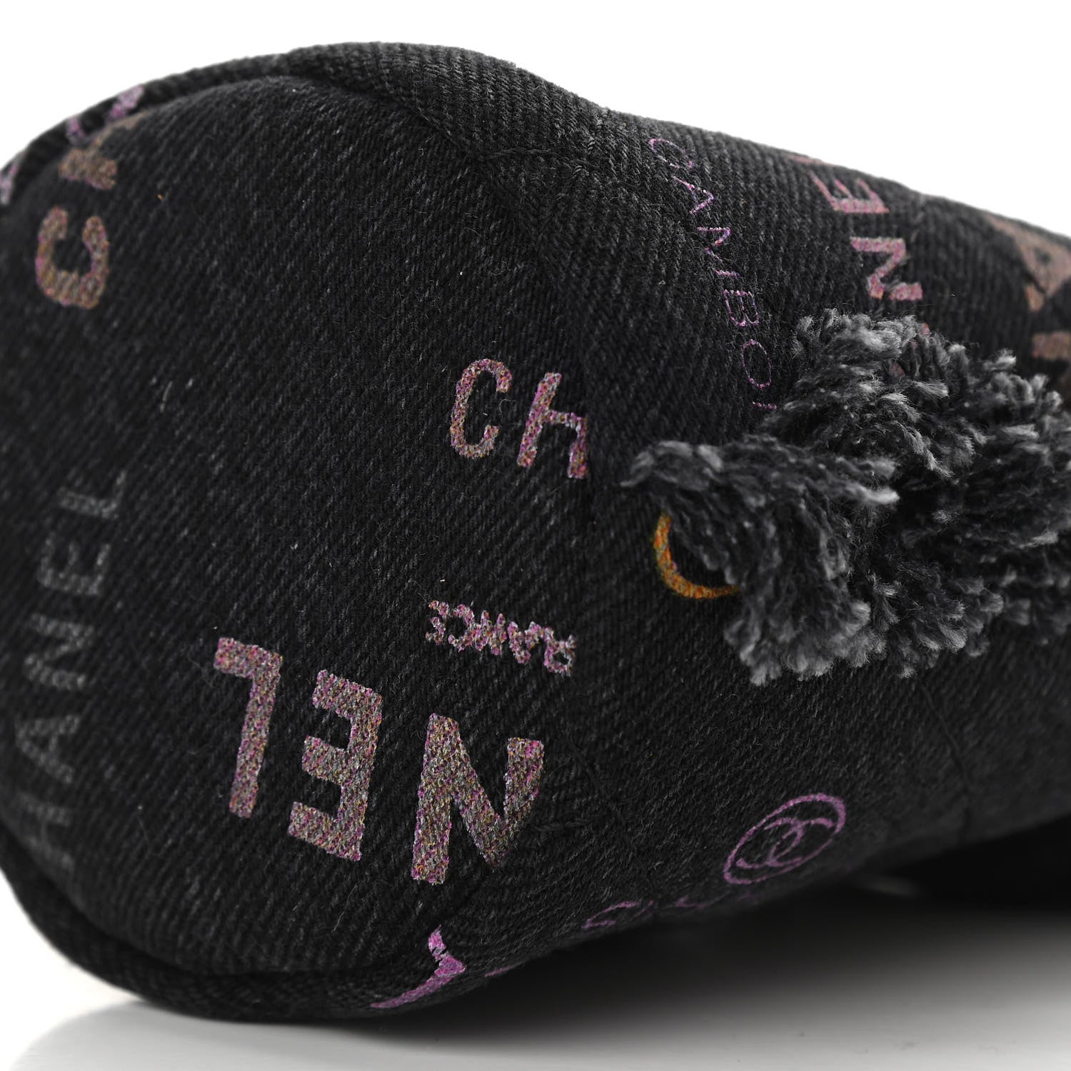 Chanel Denim Quilted Mood Mini Bucket With Chain Black Multicolor 10 of 11