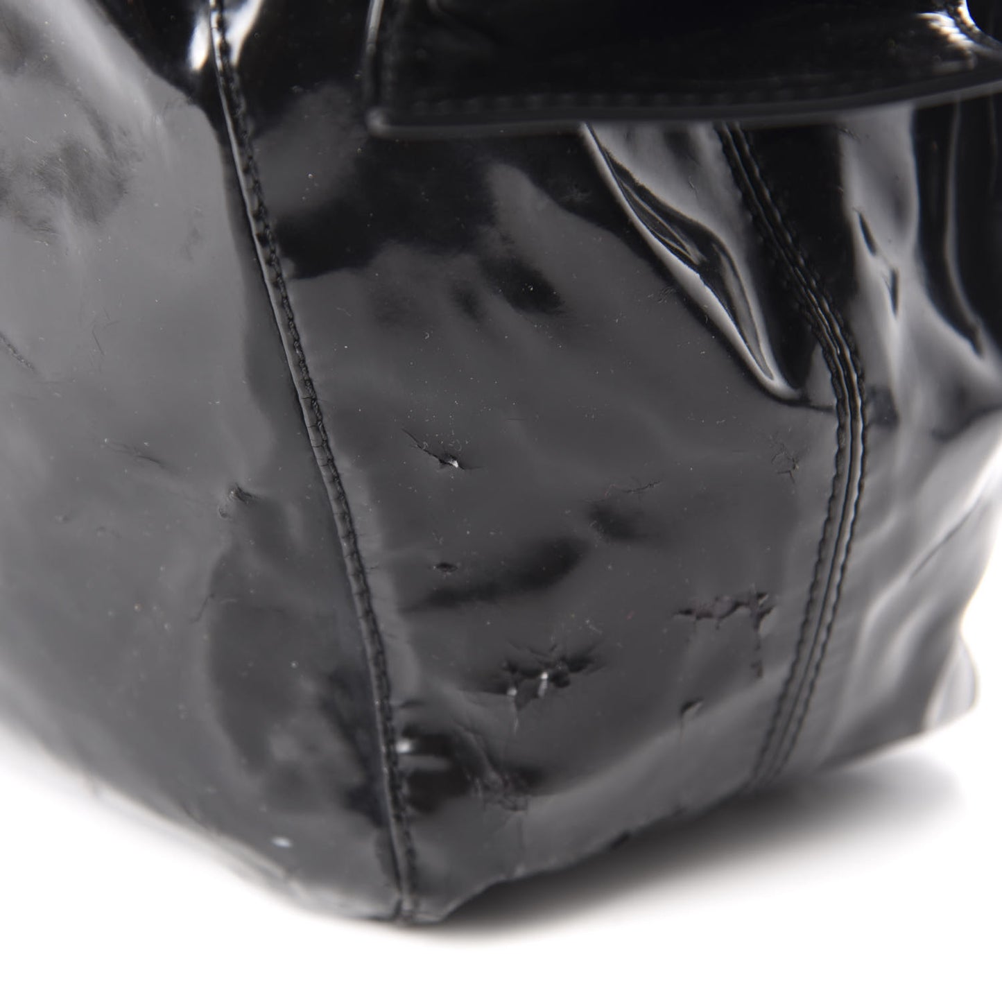 Patent Lacca Large Nuage Bow Hobo Black