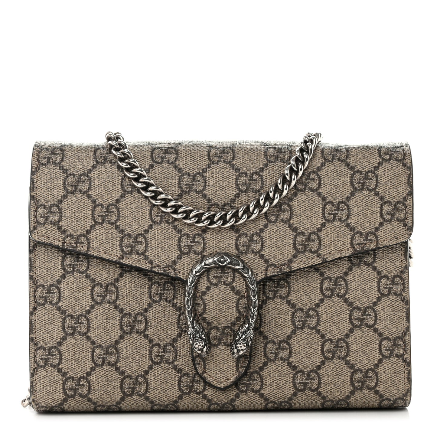 GG Supreme Monogram Mini Dionysus Chain Wallet Beige Taupe