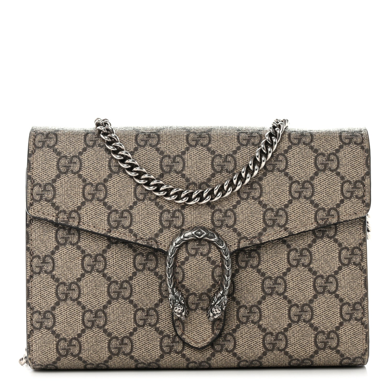 Gucci GG Supreme Monogram Mini Dionysus Chain Wallet Beige Taupe 1 of 13