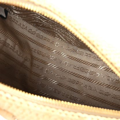 Prada Yarn Raffia Effect Crochet Triangle Shoulder Bag Naturale 5 of 11