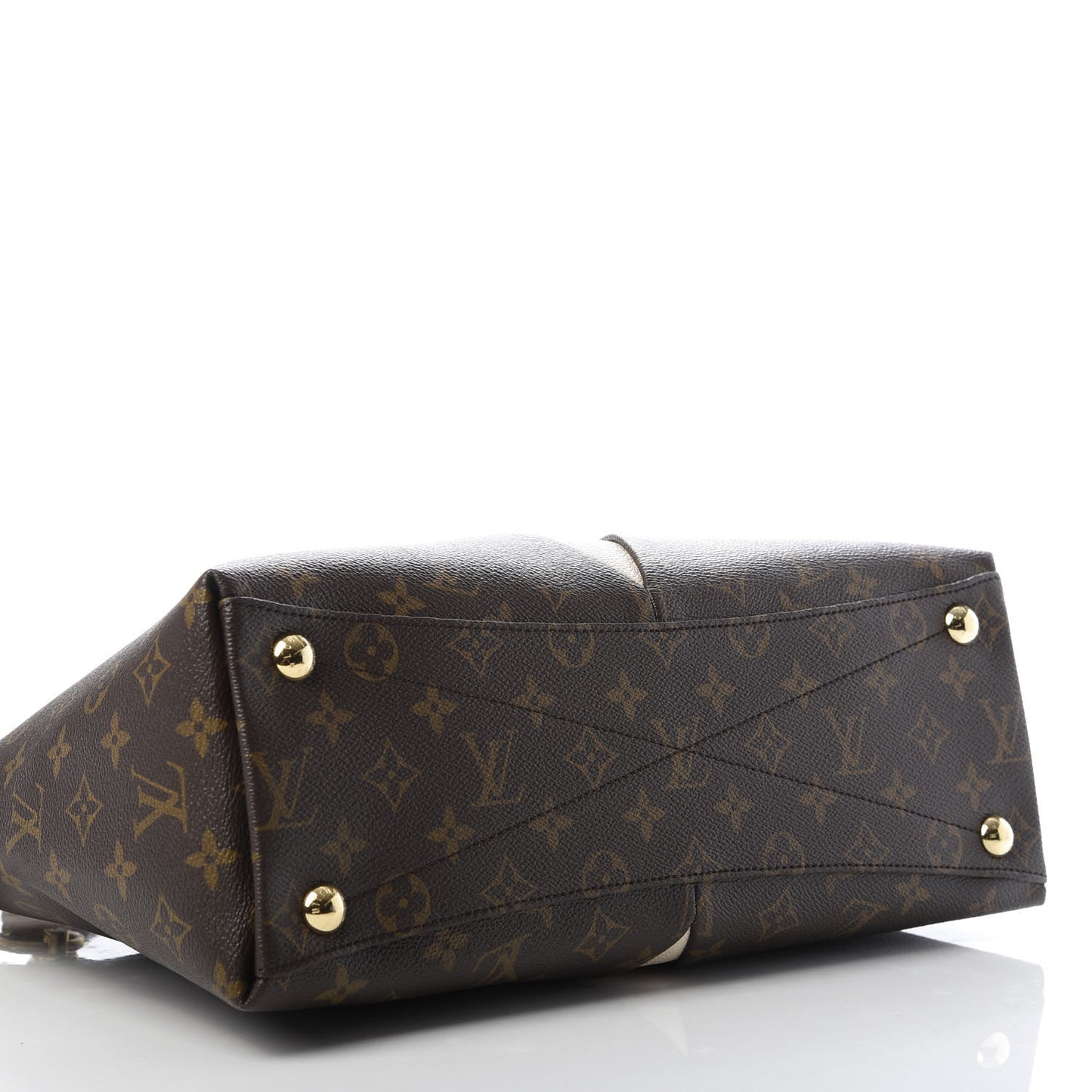 Monogram Braided V Tote MM Creme