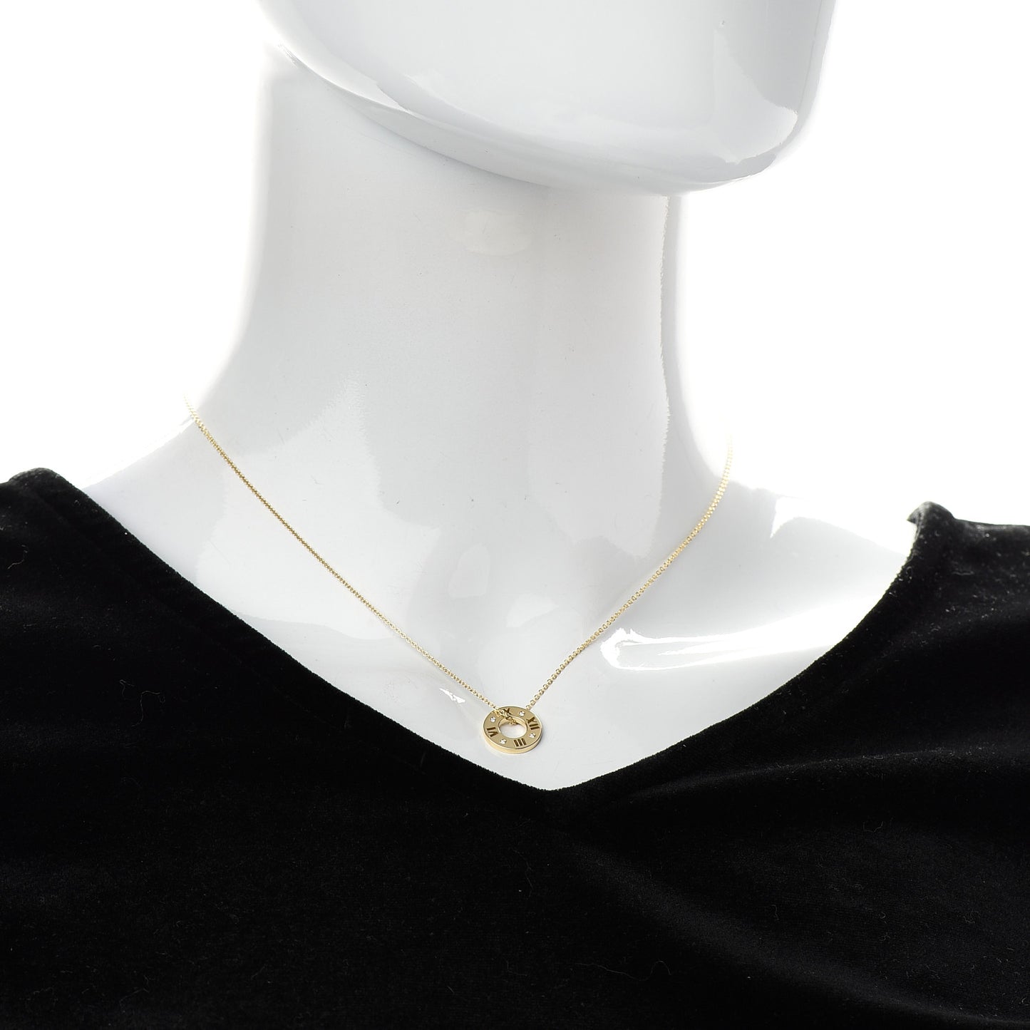 18K Yellow Gold Diamond Atlas Pierced Pendant Necklace