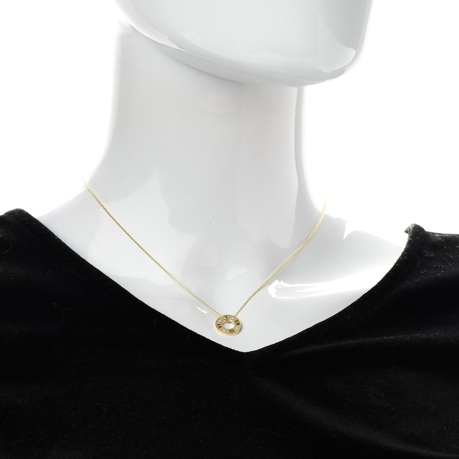 Tiffany 18K Yellow Gold Diamond Atlas Pierced Pendant Necklace 2 of 7