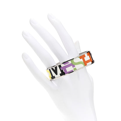 Hermes Enamel Wide Printed Capitales Bracelet 62 2 of 5