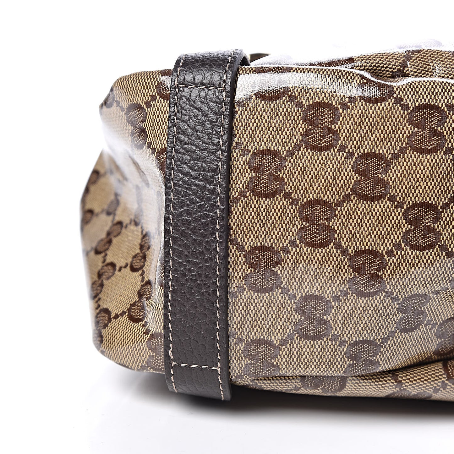 Crystal Monogram Medium Abbey Shoulder Bag Dark Brown