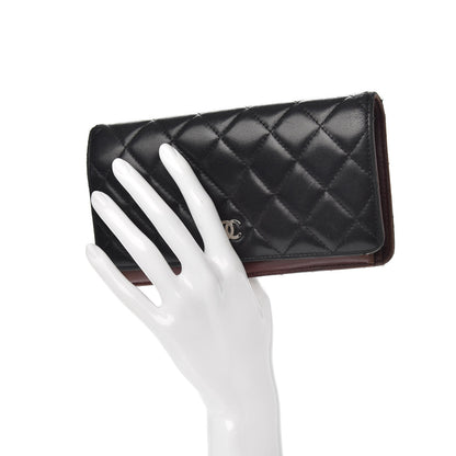 Chanel Lambskin Quilted Yen Wallet Black 2 of 15