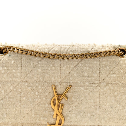 Saint Laurent Boucle Tweed Patchwork Monogram Medium Jamie Baguette Craie 8 of 13