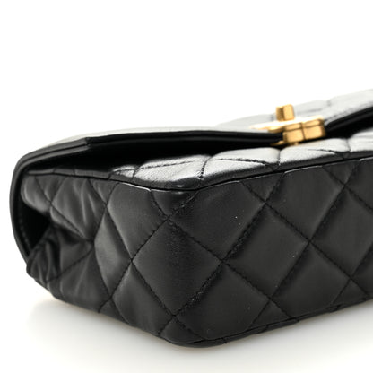 Chanel Shiny Lambskin Quilted Mini Flap Black 9 of 11