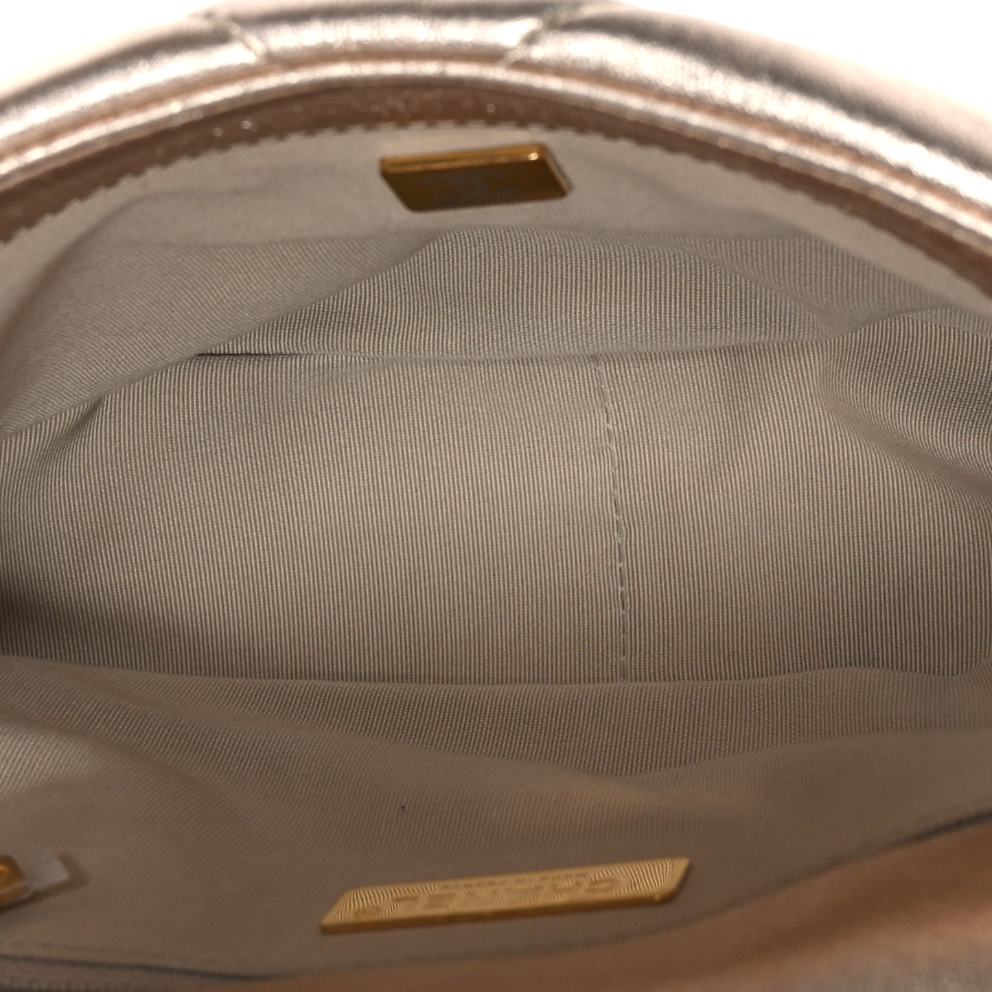 Metallic Lambskin Quilted Medium Chanel 19 Flap Gold