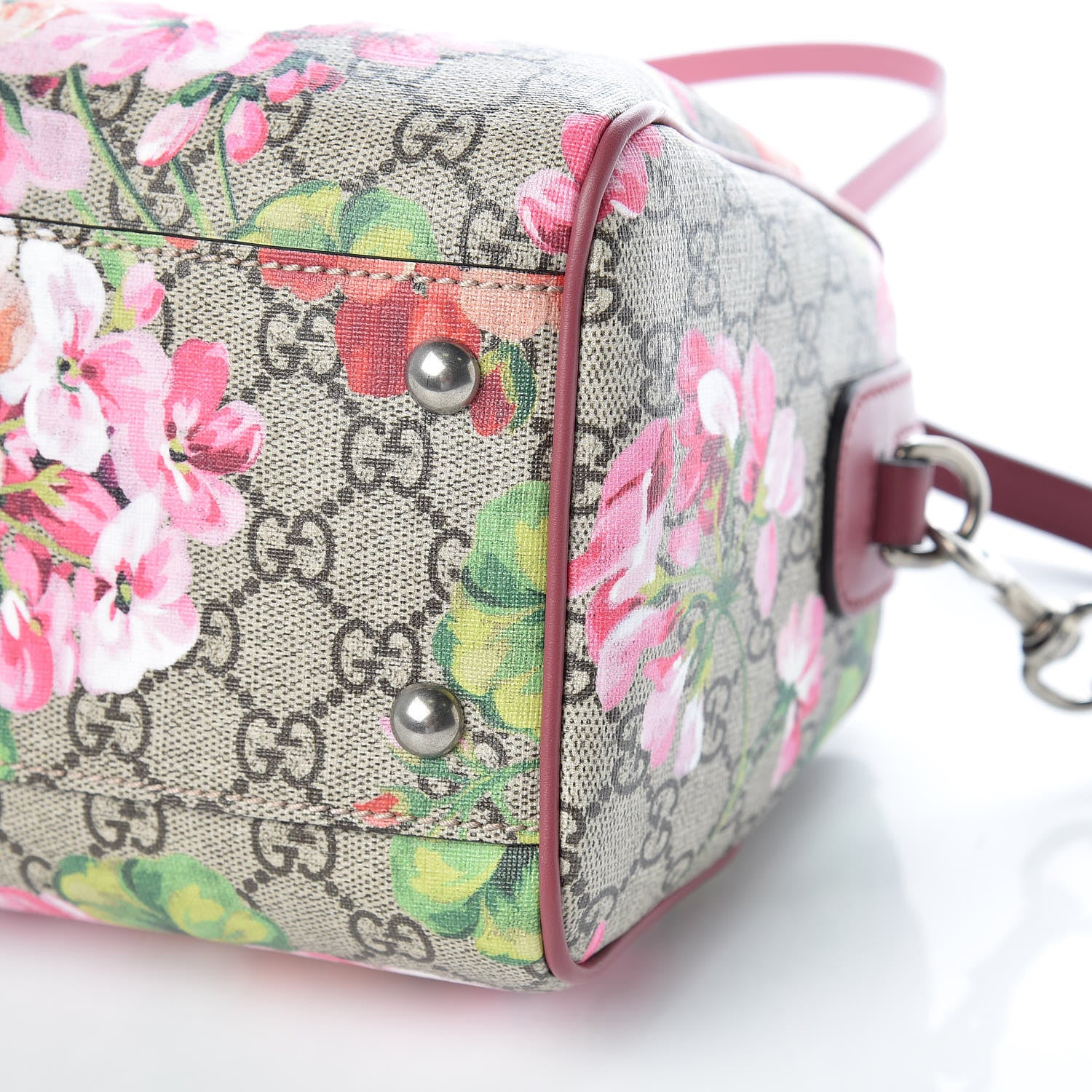 Gucci GG Supreme Monogram Blooms Small Boston Beige Multicolor Dry Rose 10 of 10