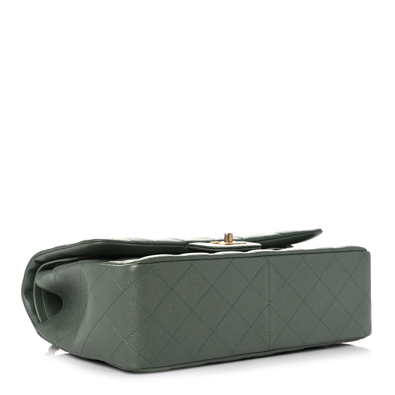 Chanel Iridescent Caviar Quilted Jumbo Double Flap Green 4 of 10