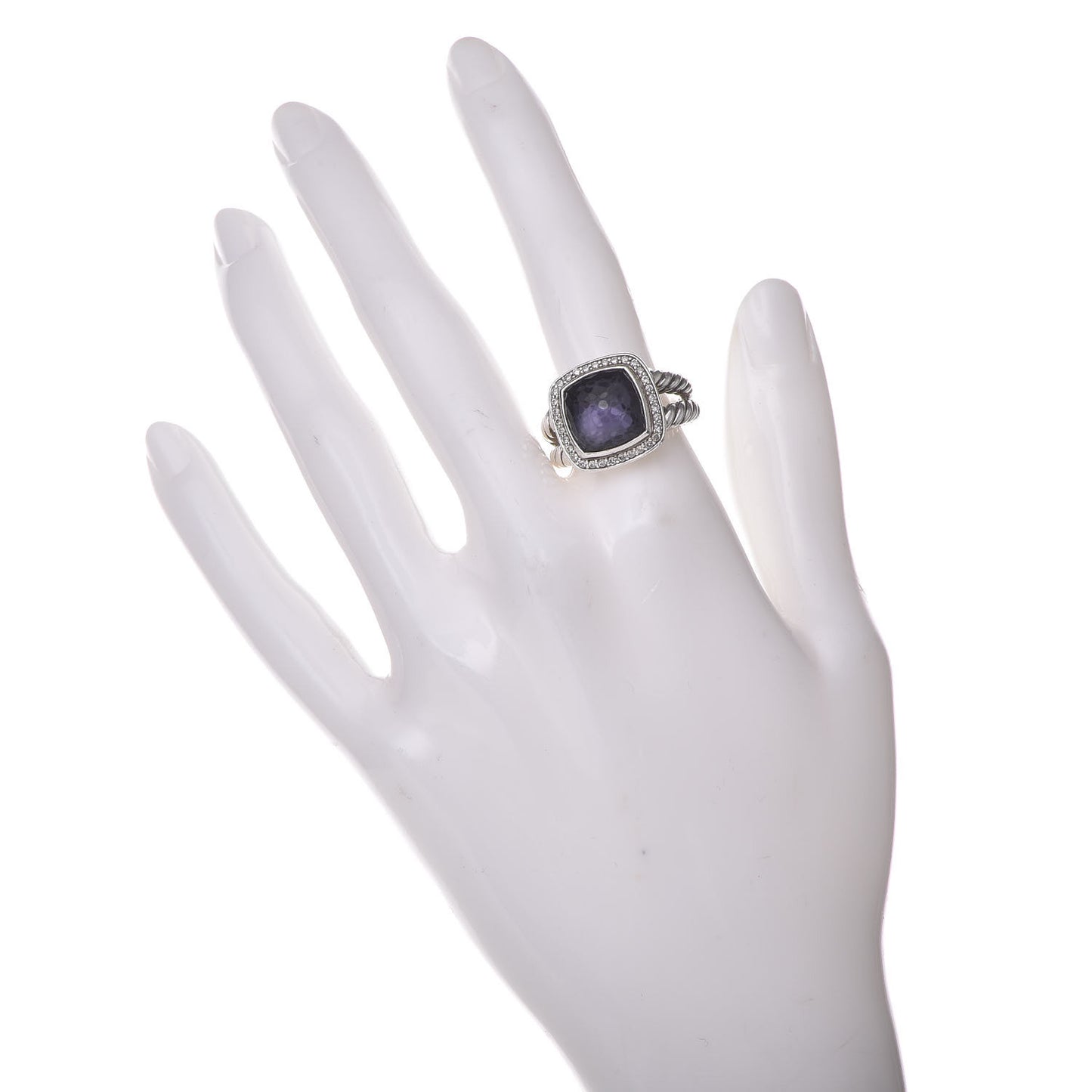 Sterling Silver Diamond Black Orchid 11mm Albion Ring 58 8.5