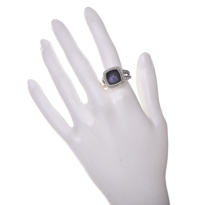 David Yurman Sterling Silver Diamond Black Orchid 11mm Albion Ring 58 8.5 2 of 5