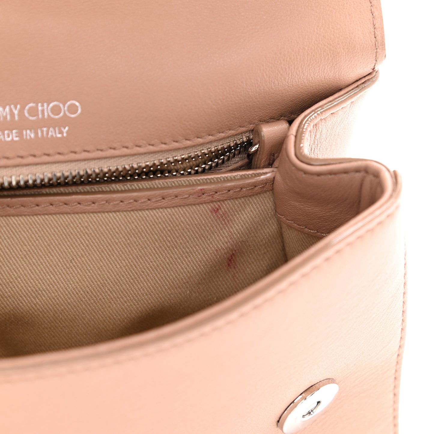Calfskin Crystal Medium Cheri Top Handle Bag Powder Pink