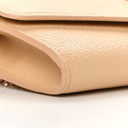 Chloe Shiny Grained Calfskin Aby Wallet on Chain Wooden Beige 10 of 13