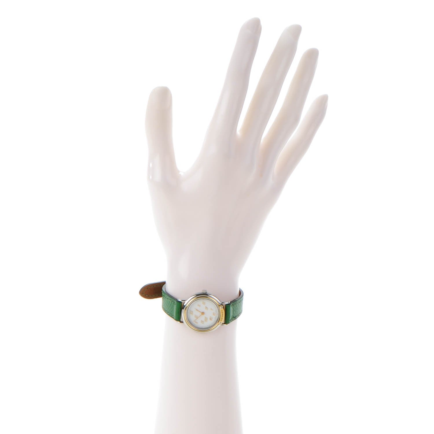 Hermes Stainless Steel Courchevel 25mm Meteor Quartz Watch Vert Clair 2 of 4