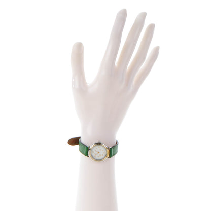Hermes Stainless Steel Courchevel 25mm Meteor Quartz Watch Vert Clair 2 of 4