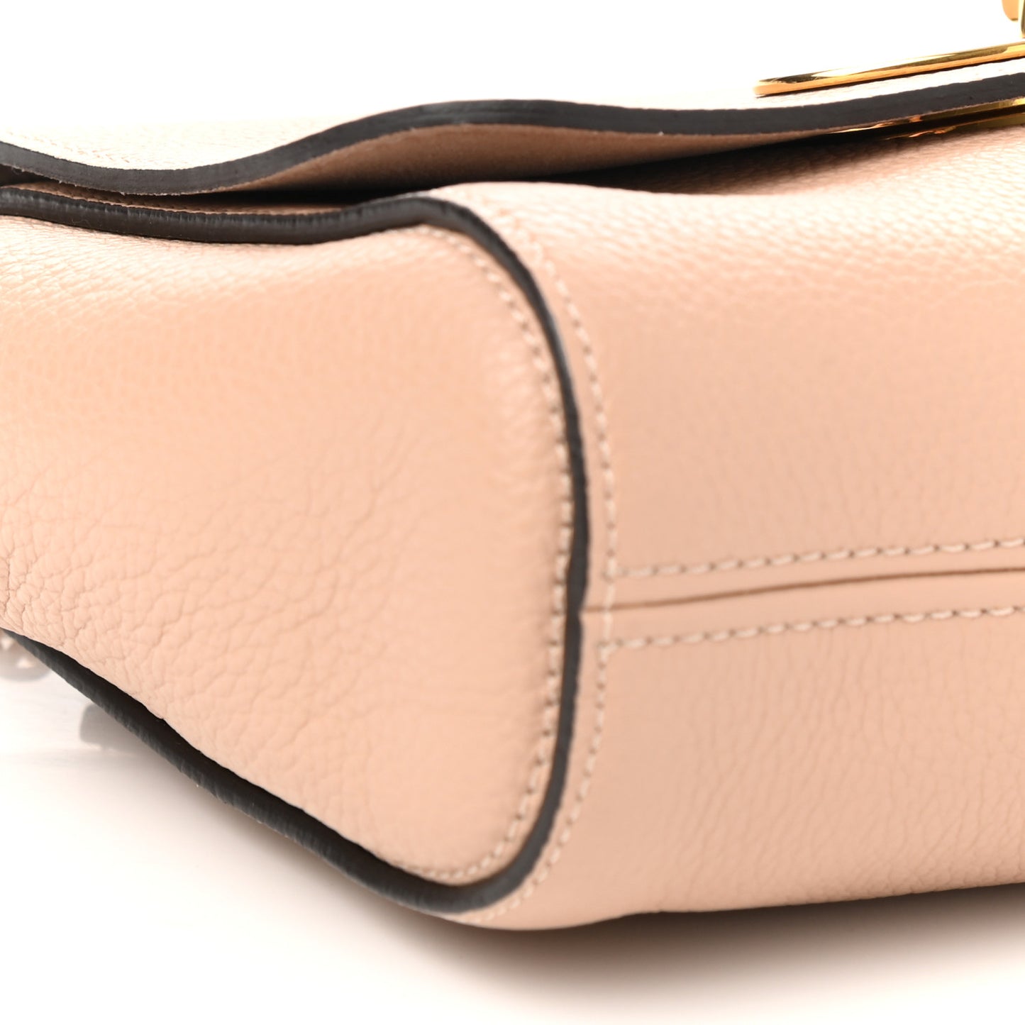 Small Classic Grain Calfskin Small Lily Flap Light Salmon