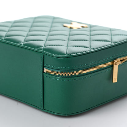 Chanel Lambskin Quilted Top Handle Vanity Case Green 8 of 8