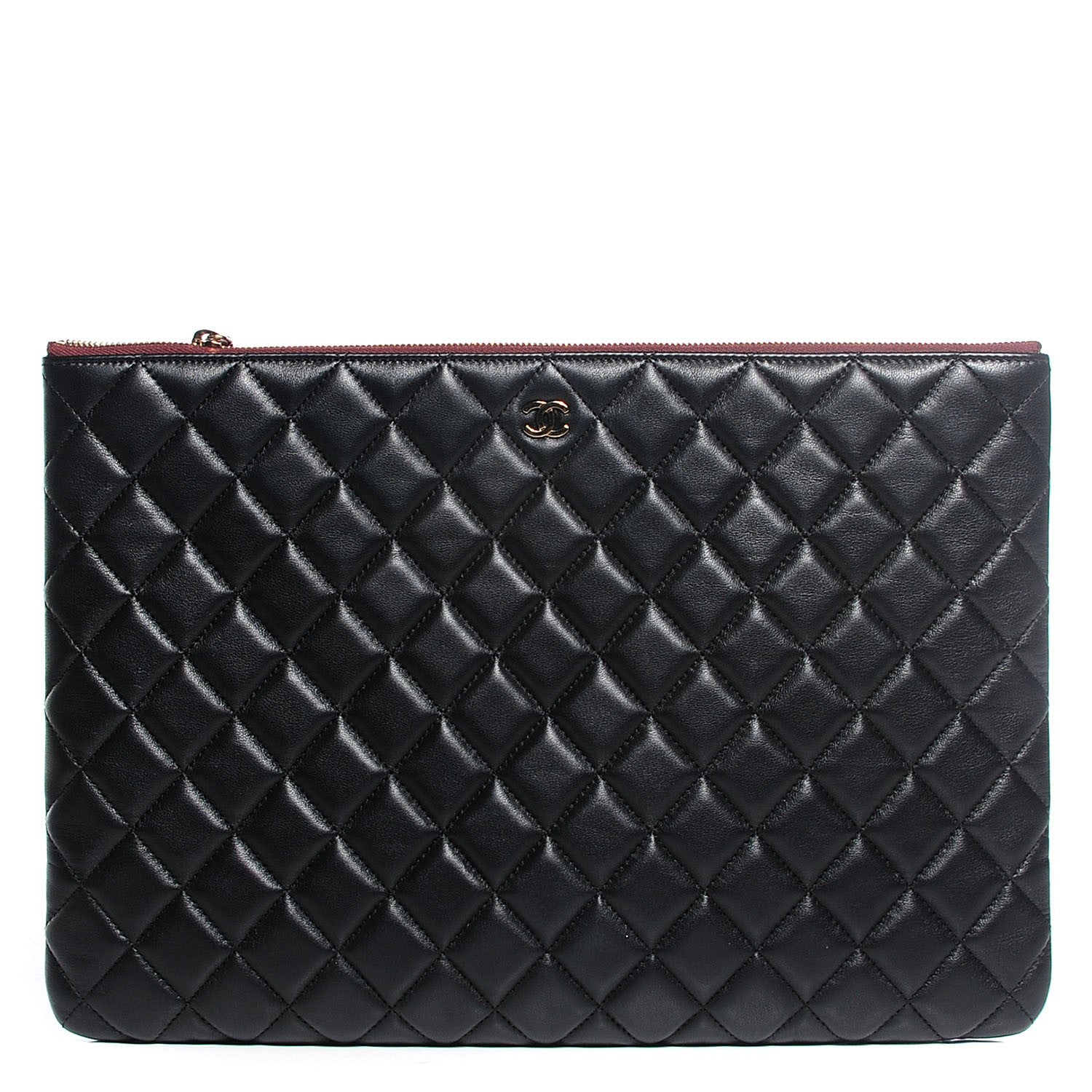 Chanel Lambskin Quilted Large Cosmetic Case Black 1 of 7