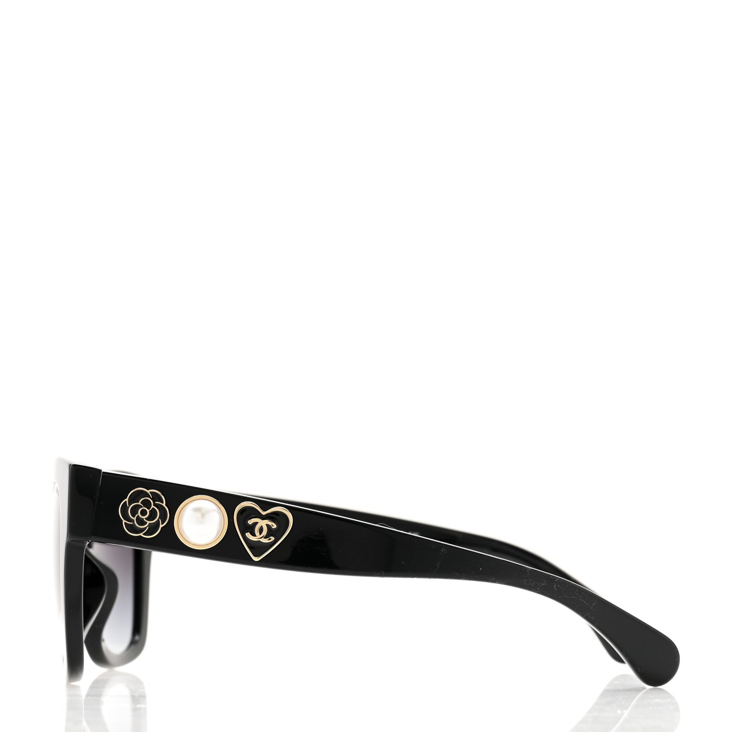 Chanel Acetate Square CC Heart Sunglasses 5478-A Black 3 of 7