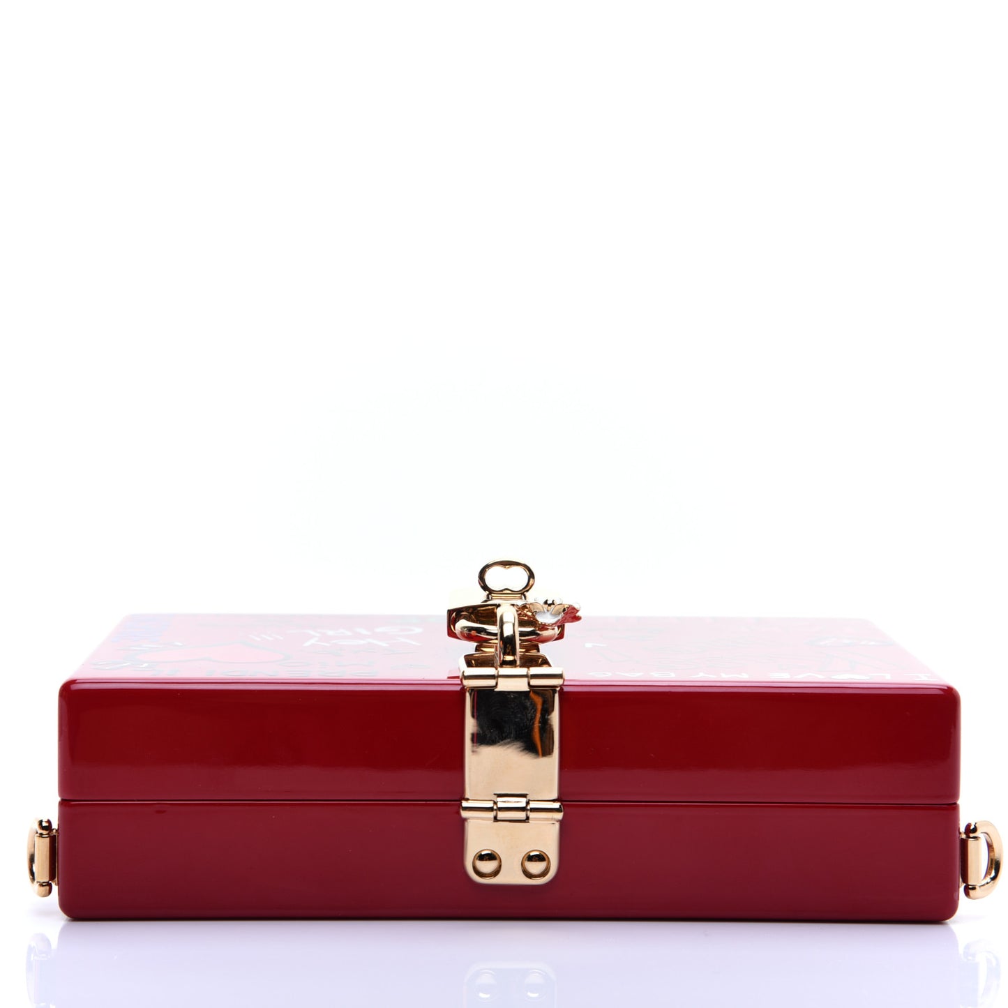 Acrylic Graffiti Printed Box Crossbody Bag Red