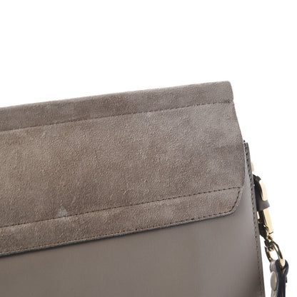 Chloe Calfskin Suede Medium Faye Shoulder Bag Motty Grey 11 of 12